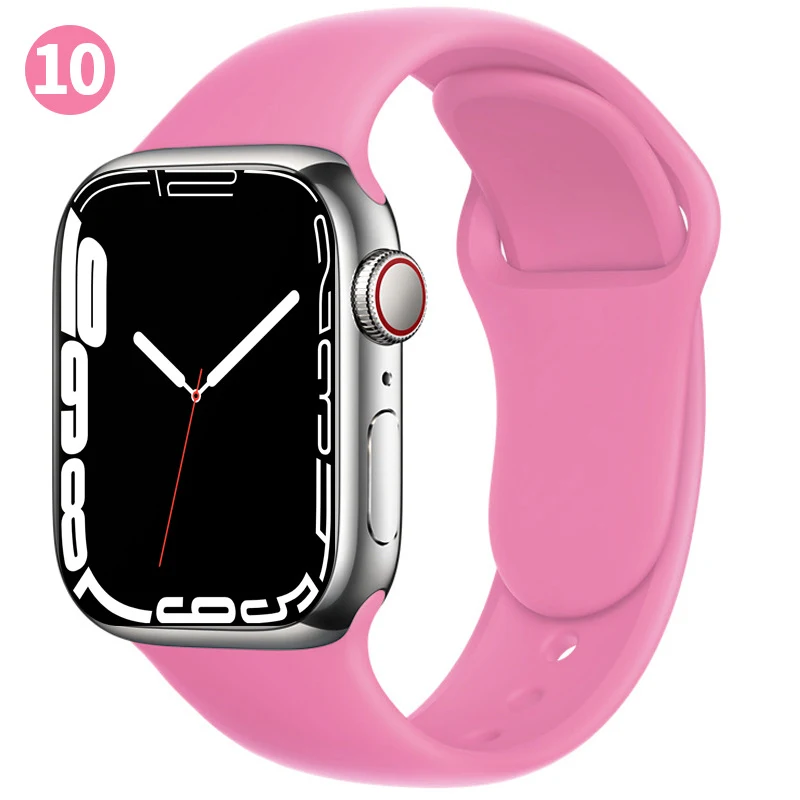 Bracelet de montre en silicone monochrome simple et tendance. Confortable, durable, résistant à l'eau pour un style sobre et élégant au quotidien.