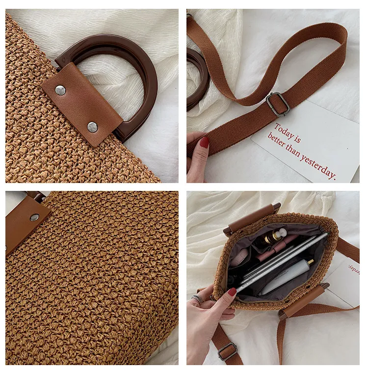 Title 15, Sac Bandoulière Tissé Polyvalent pour Femme