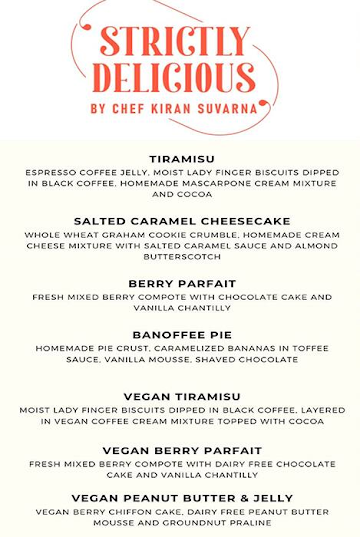 Strictly Delicious By Chef Kiran Suvarna menu 