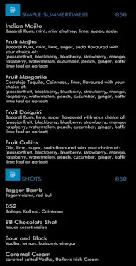 The Blue Bar, Taj Diplomatic Enclave menu 5