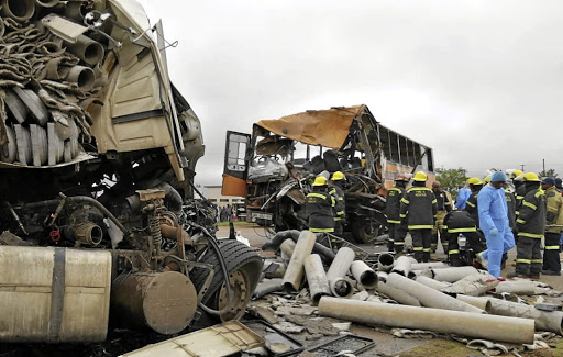 Three people were killed when a truck collided head-on with a bus in Mpumalanga.