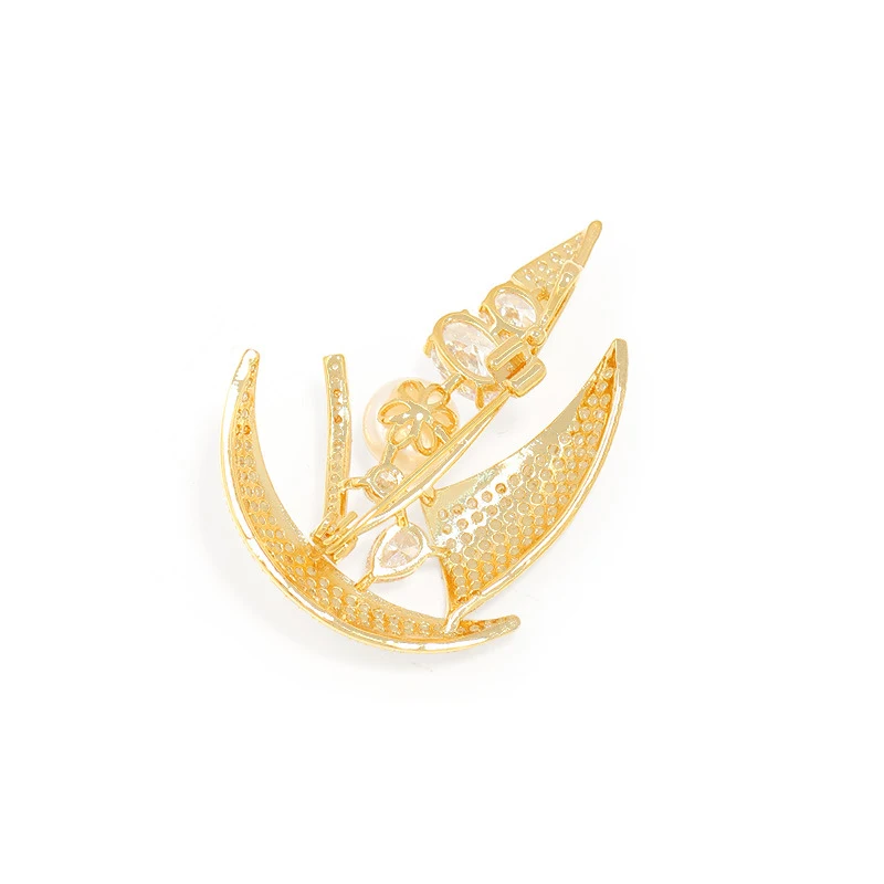 Title 10, Damen Pin Ohrringe Segelboot Mikro Gold mit Mus...
