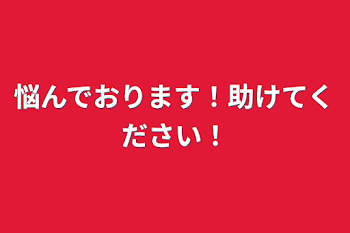 悩んでおります！助けてください！