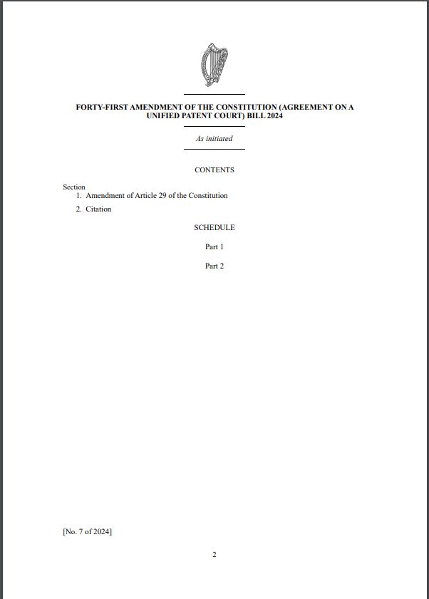 United Patent Court Bill cover page 2