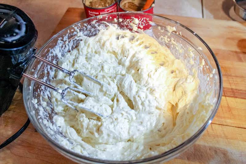 Margarine, Cream Of Celery, And Cream Cheese Mixed Together.