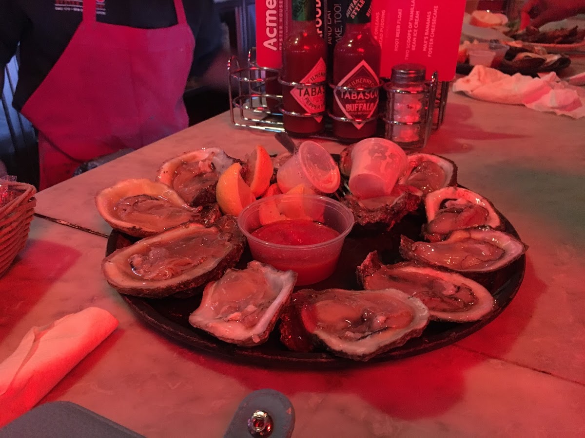 Raw oysters