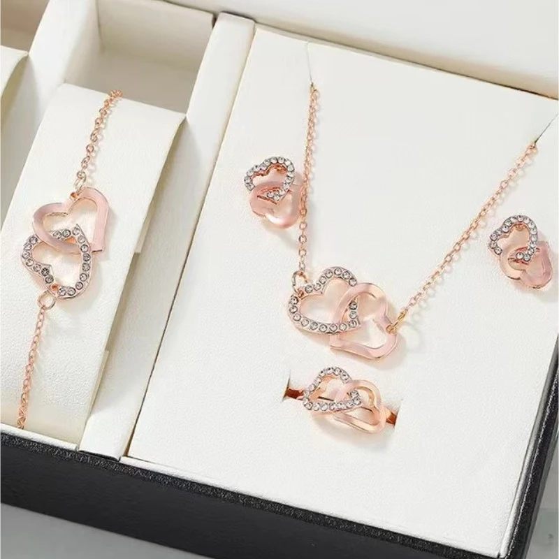 Title 3, Eenvoudige Dames Sieraden Set Dubbele Liefde Pa...