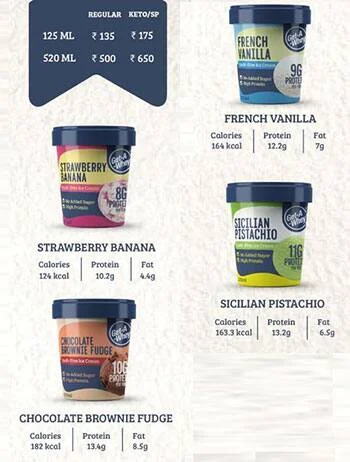 Get-A-Whey Healthy Ice Creams menu 