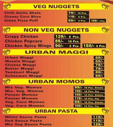 Urban Vada Pav menu 