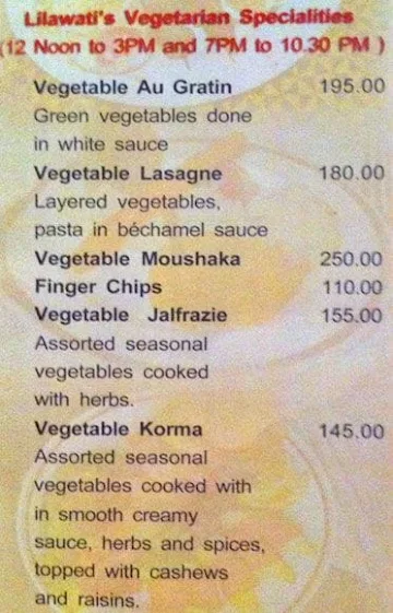 Magpie Restaurant menu 