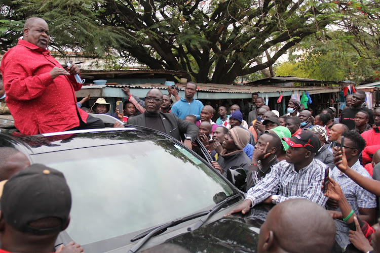 Homa Bay Governor Cyprian Awiti at Posta Grounds in Homa Bay town on January 31, 2022