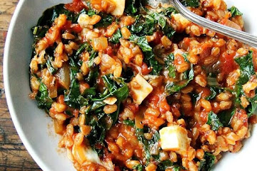 Farro Risotto with Kale and Feta