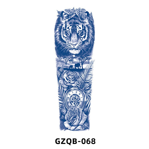 Title 29, Anti-Sweat Full Arm Tattoo Sticker, Realistic D...
