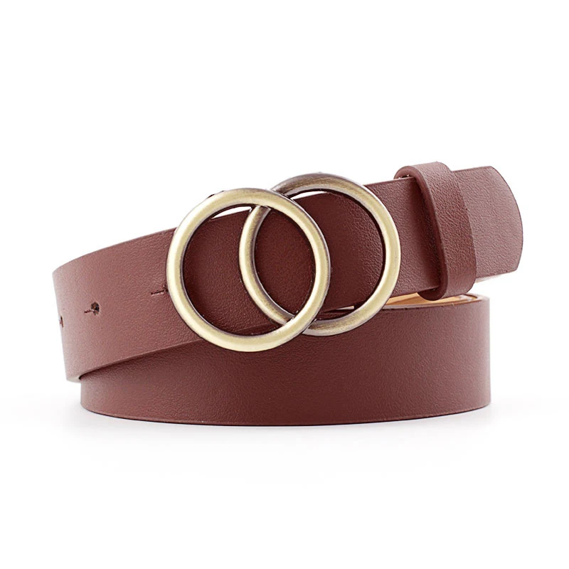 Ceinture dame avec boucle ronde en bronze