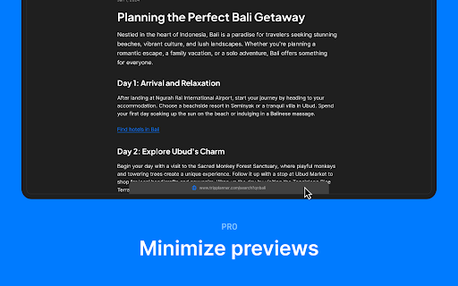 Peep - Preview Links and Multitasking Preview 4