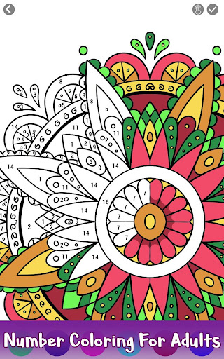 Adult Color by Number Book - Paint Mandala Pages