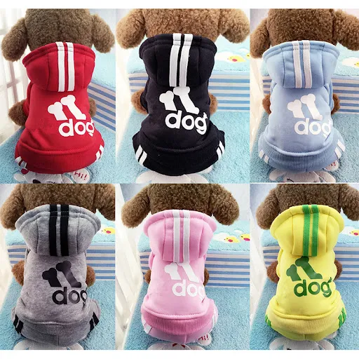 Winter Warm Pet Dog Clothes Soft Cotton Four-legs Hoodies Outfit For Small Dogs Chihuahua Pug Sweater Clothing Puppy Coa