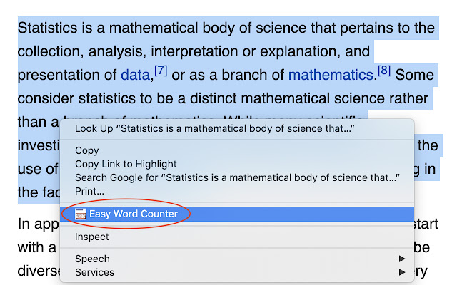 Easy Word Counter chrome extension