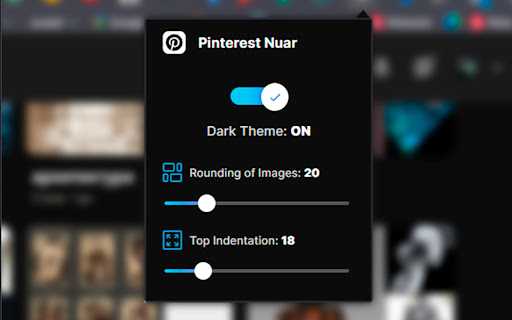 Pinterest Nuar | Dark Theme