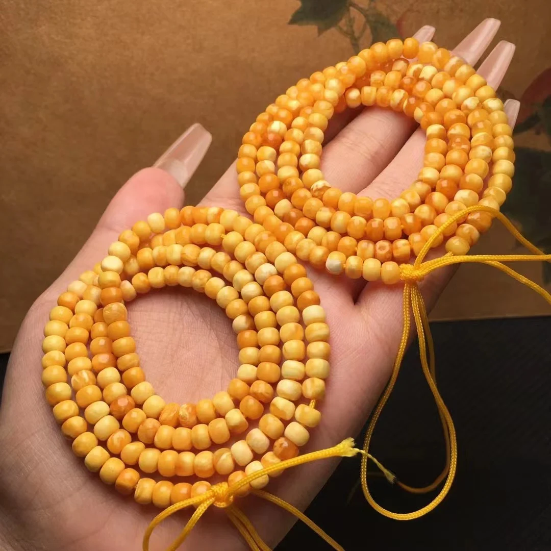 Title 8, Natuurlijke bijenwas Boeddha kralen ketting & m...