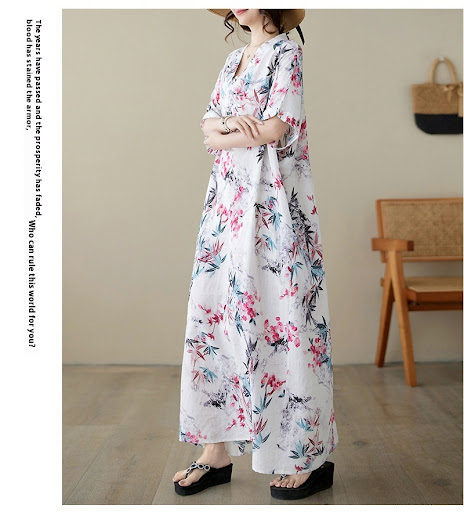 Title 6, Womens Cotton And Linen V-neck Plus Size Loose...