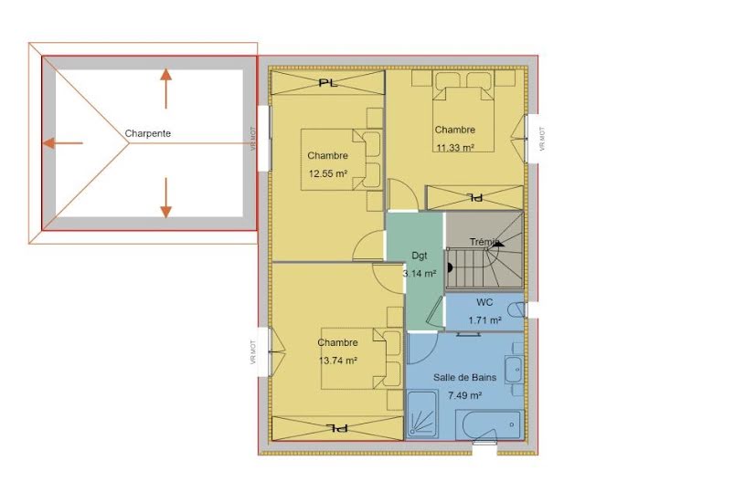  Vente Terrain + Maison - Terrain : 663m² - Maison : 121m² à Beaumont-lès-Valence (26760) 