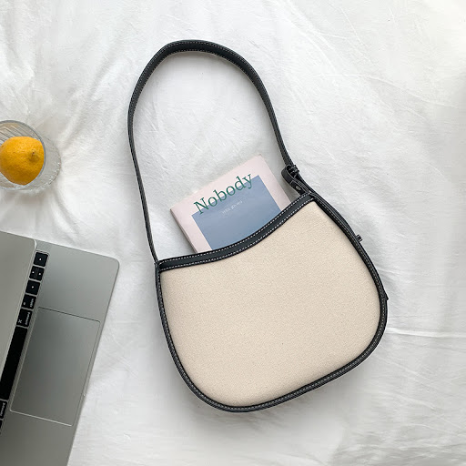 Title 10, Canvas Versatile Bucket Underarm Shoulder Bag, ...
