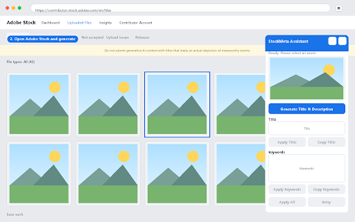 StockMeta Assistant for Adobe Stock screenshot 2