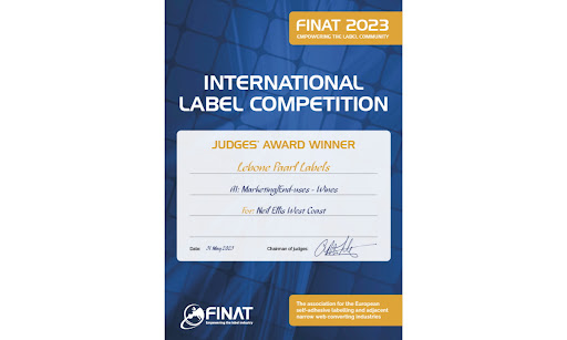 The FINAT Award Certificate now has pride of place on the printshop wall at Lebone Paarl Labels – a testament to the passion, commitment and creativity of their entire team.