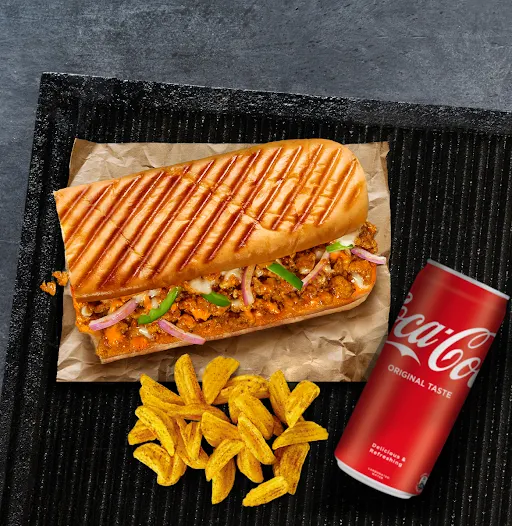 Chicken Keema Sandwich + Side + Coke