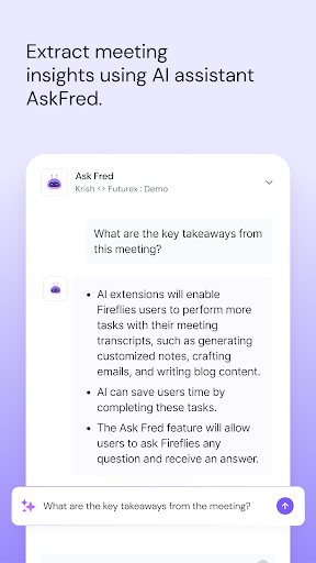 Screenshot Fireflies: AI notetaker