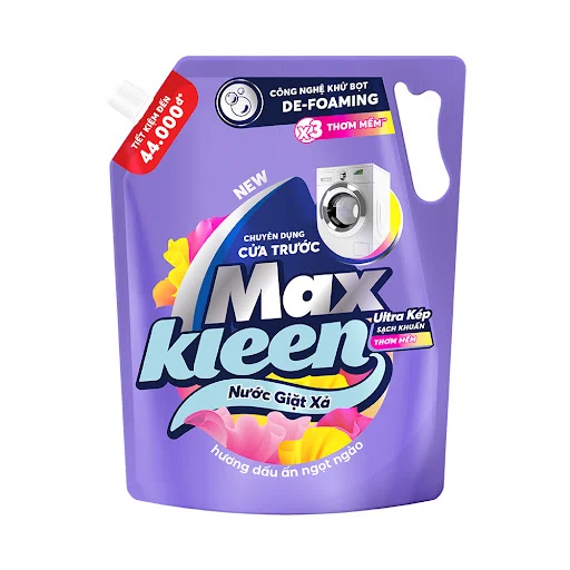 Túi nước giặt xả Maxkleen Dấu ấn ngọt ngào cửa trước 3.6Kg