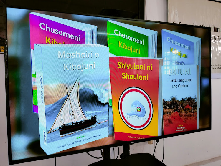 The three new books on display during the launch.