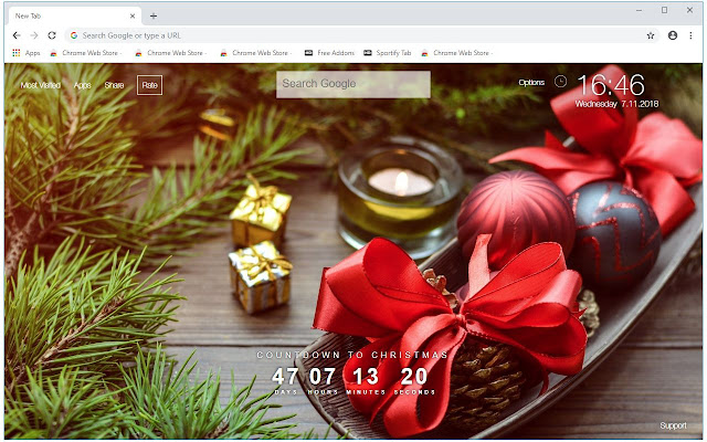 Christmas Gifts Backgrounds HD Custom New Tab
