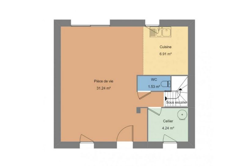  Vente Terrain + Maison - Terrain : 400m² - Maison : 72m² à Dol-de-Bretagne (35120) 