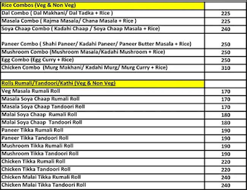 Tandoori Cafe menu 