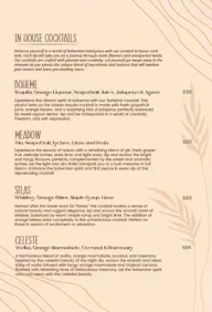 House of Boho menu 1