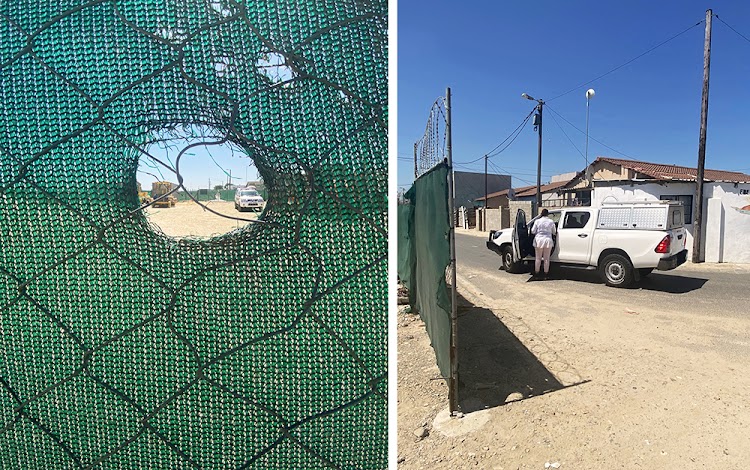 Wendy was shot on this piece of sand in front of the gate.