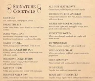 Shakesbierre menu 5