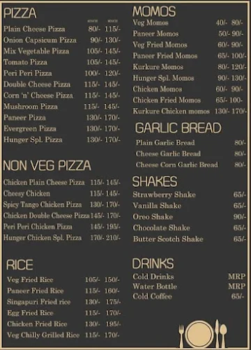 Hunger Dot Com menu 