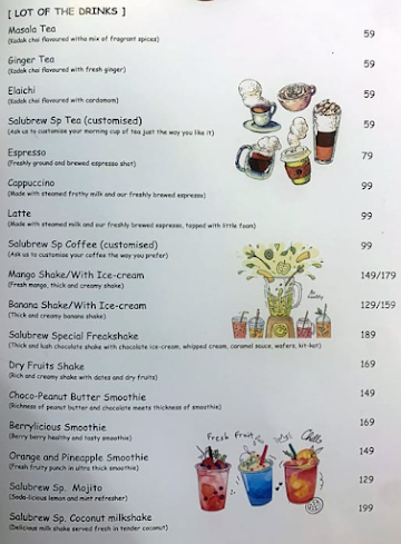 Salubrew Cafe menu 