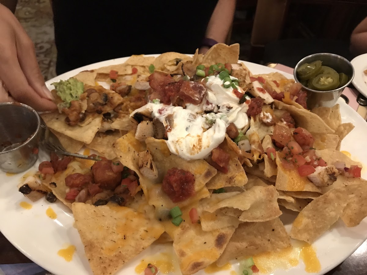 Loaded Gluten Free Nachos with chicken!