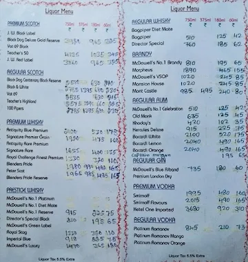 Rajadhani Delux Bar and Restaurant menu 