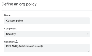 Custom policy for enterprise feature usage