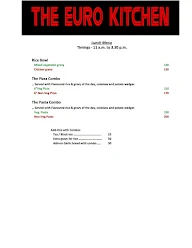 The Euro Kitchen menu 2