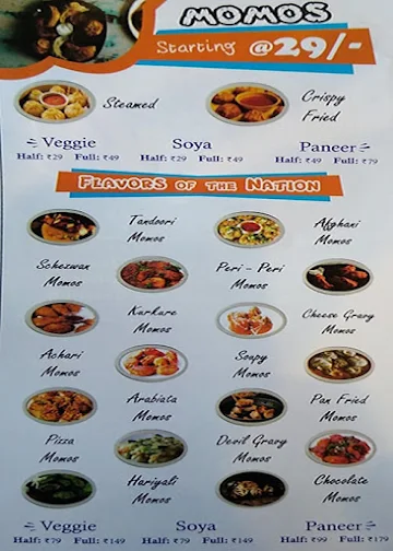 Momo Cafe menu 