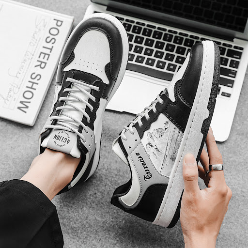 Title 4, Versatile Casual Ink Painting Sneakers For Men,...