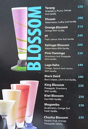 Blossom - The Fusion Spot menu 