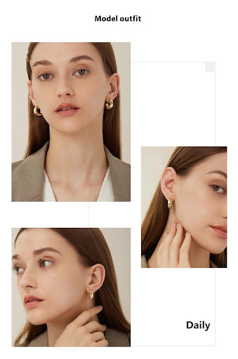 Title 1, High-grade Exaggerated Earrings Retro Geometric...