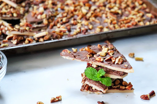 A stack of English Toffee ready to be enjoyed.